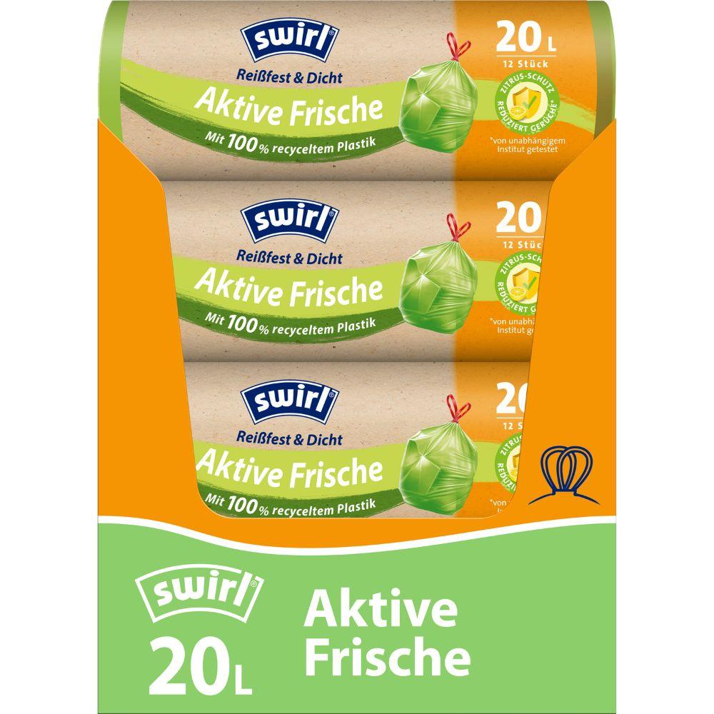 Swirl Aktive Frische Müllbeutel 20 l Reißfest & Dicht | Rolle (12 Beutel)-zoom-3