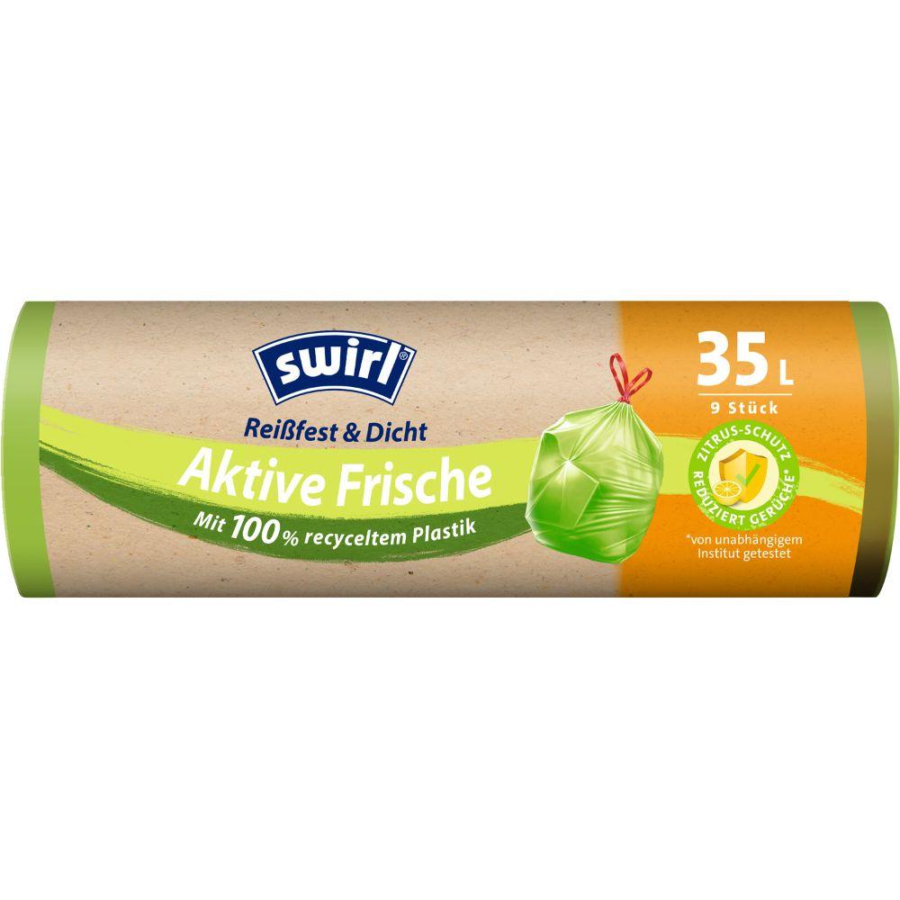 Swirl Aktive Frische Müllbeutel 35 l Reißfest & Dicht | Rolle (9 Beutel)