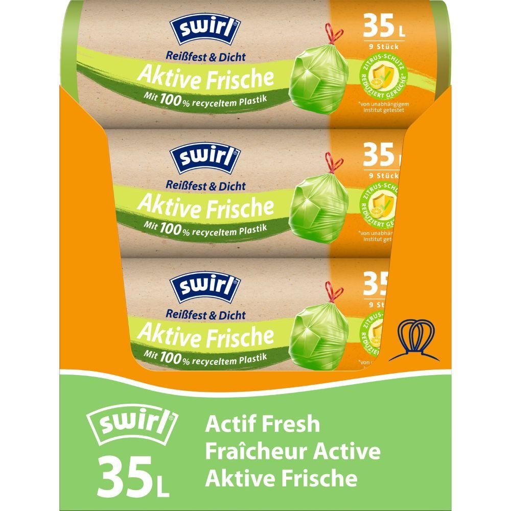 Swirl Aktive Frische Müllbeutel 35 l Reißfest & Dicht | Rolle (9 Beutel)-3
