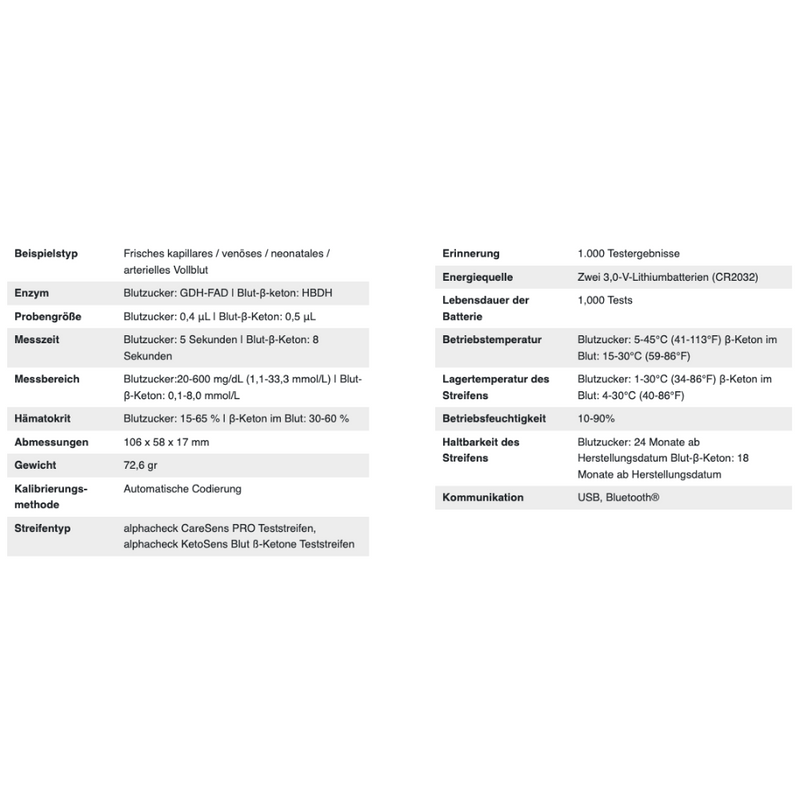 Alphacheck CareSens DUAL Blutzuckermessgerät Kombipackung | Packung (1 Stück)-zoom-