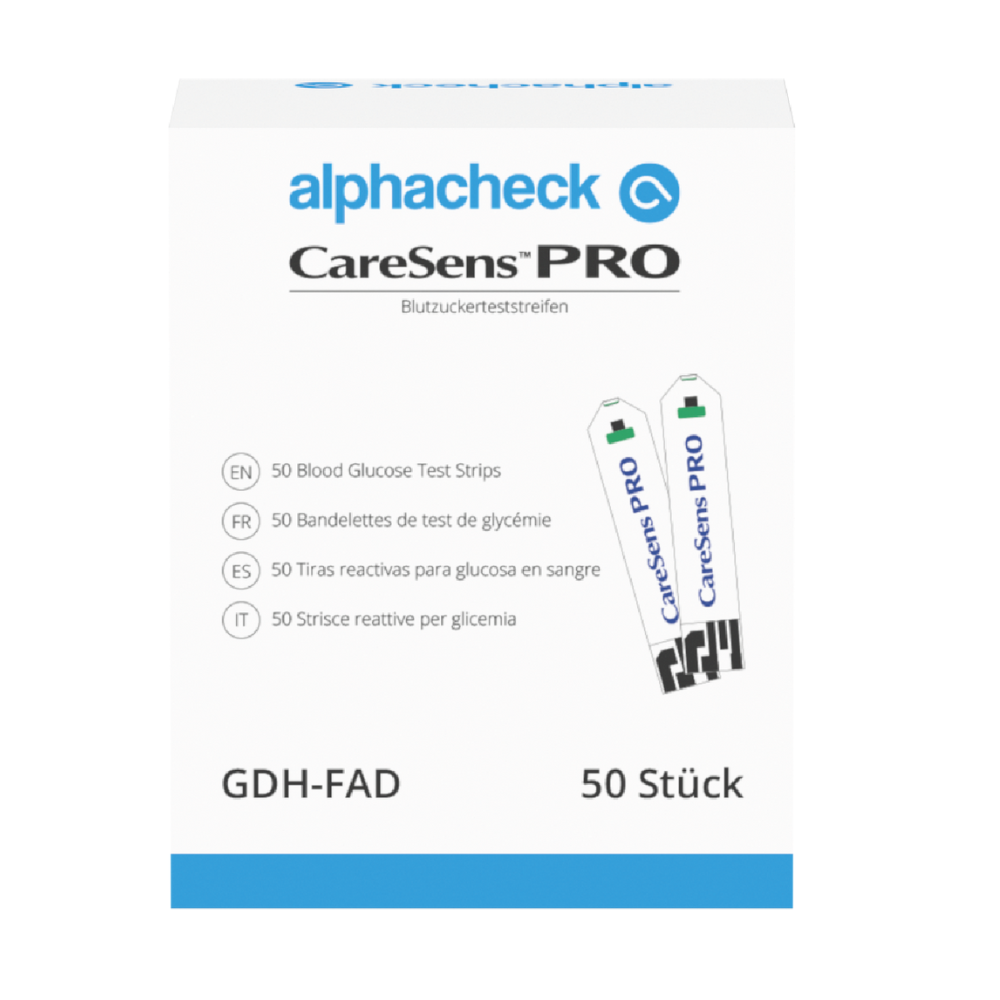 Alphacheck CareSens PRO Blutzuckerteststreifen | Packung (50 Stück)-zoom-1