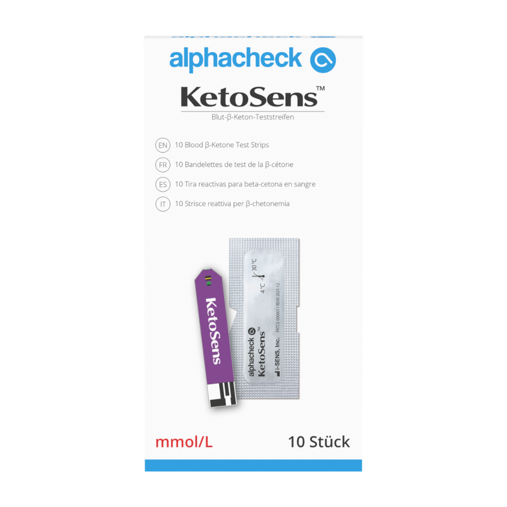 Alphacheck KetoSens Blut-β-Keton-Teststreifen | Packung (10 Stück)-zoom-1