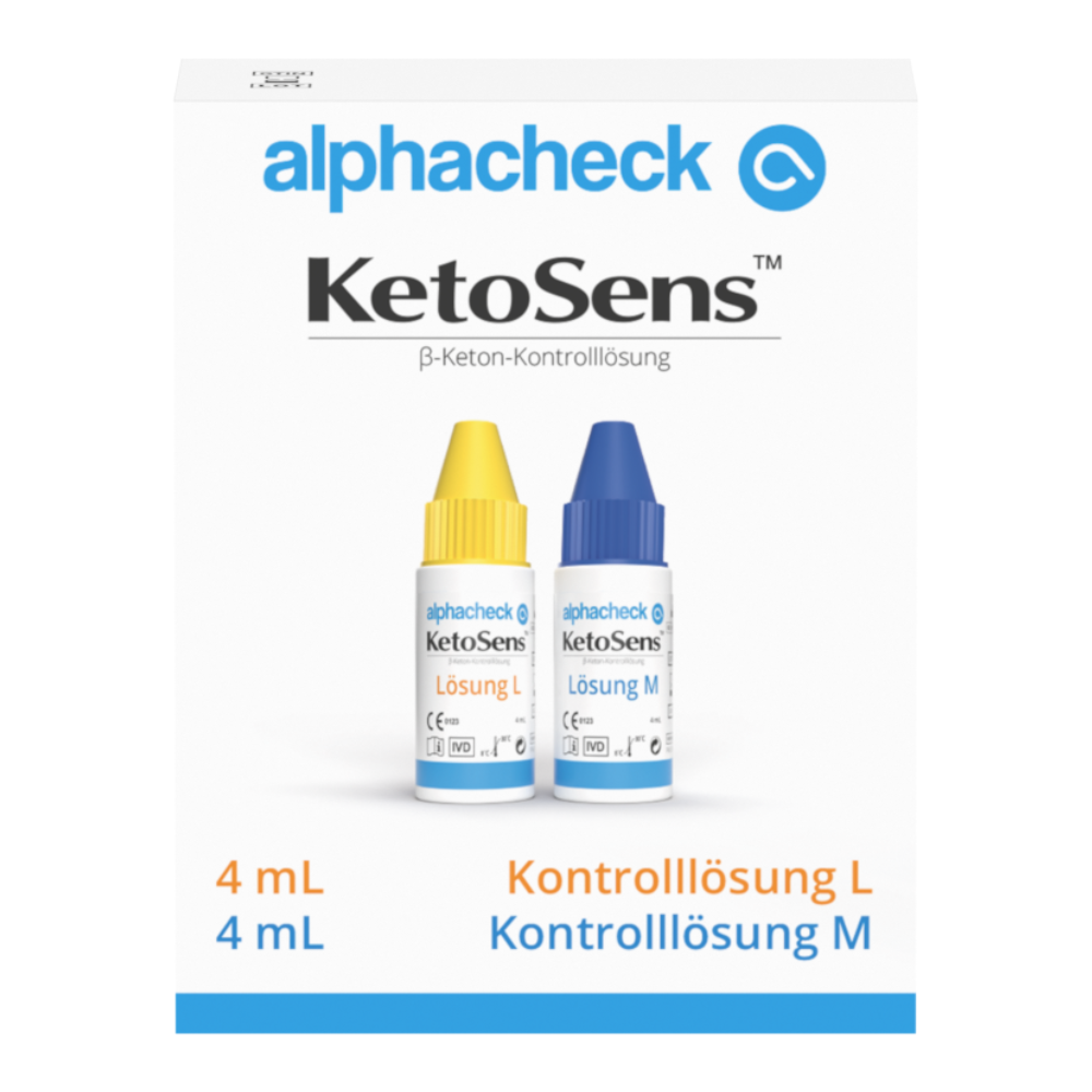 Alphacheck KetoSens β-Keton-Kontrolllösung L+M | Packung (2 Fläschchen)-1