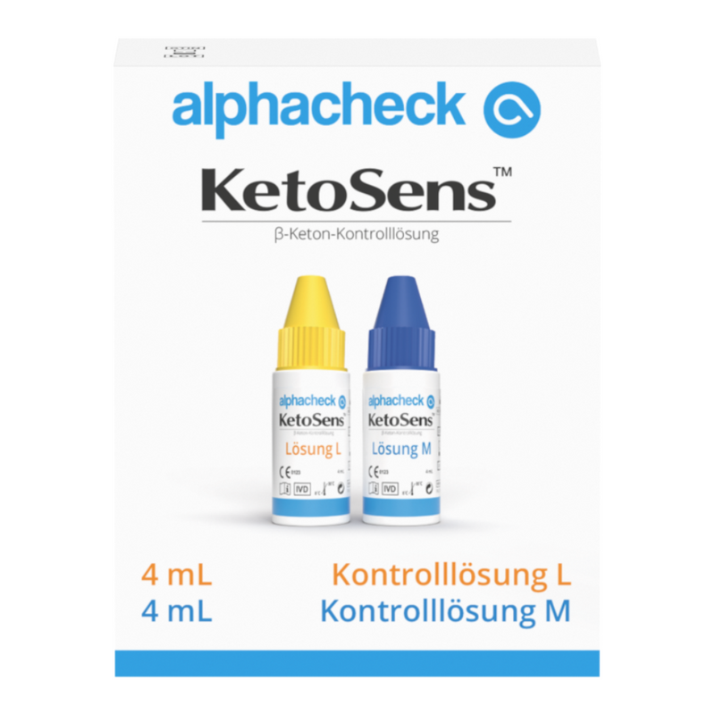 Alphacheck KetoSens β-Keton-Kontrolllösung L+M | Packung (2 Fläschchen)-zoom-