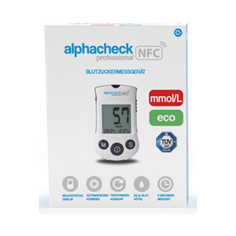 Alphacheck Professional NFC Blutzuckermessgerät eco | Packung (1 Stück)-zoom-