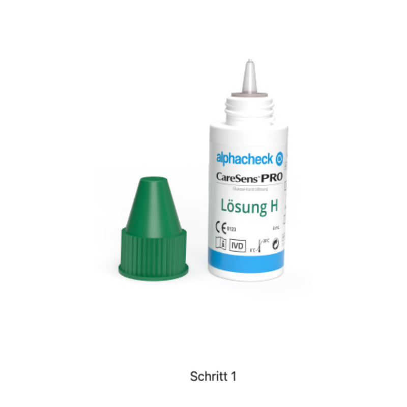Alphacheck CareSens PRO Kontrolllösung L+H | Packung (2 Fläschchen)-zoom-