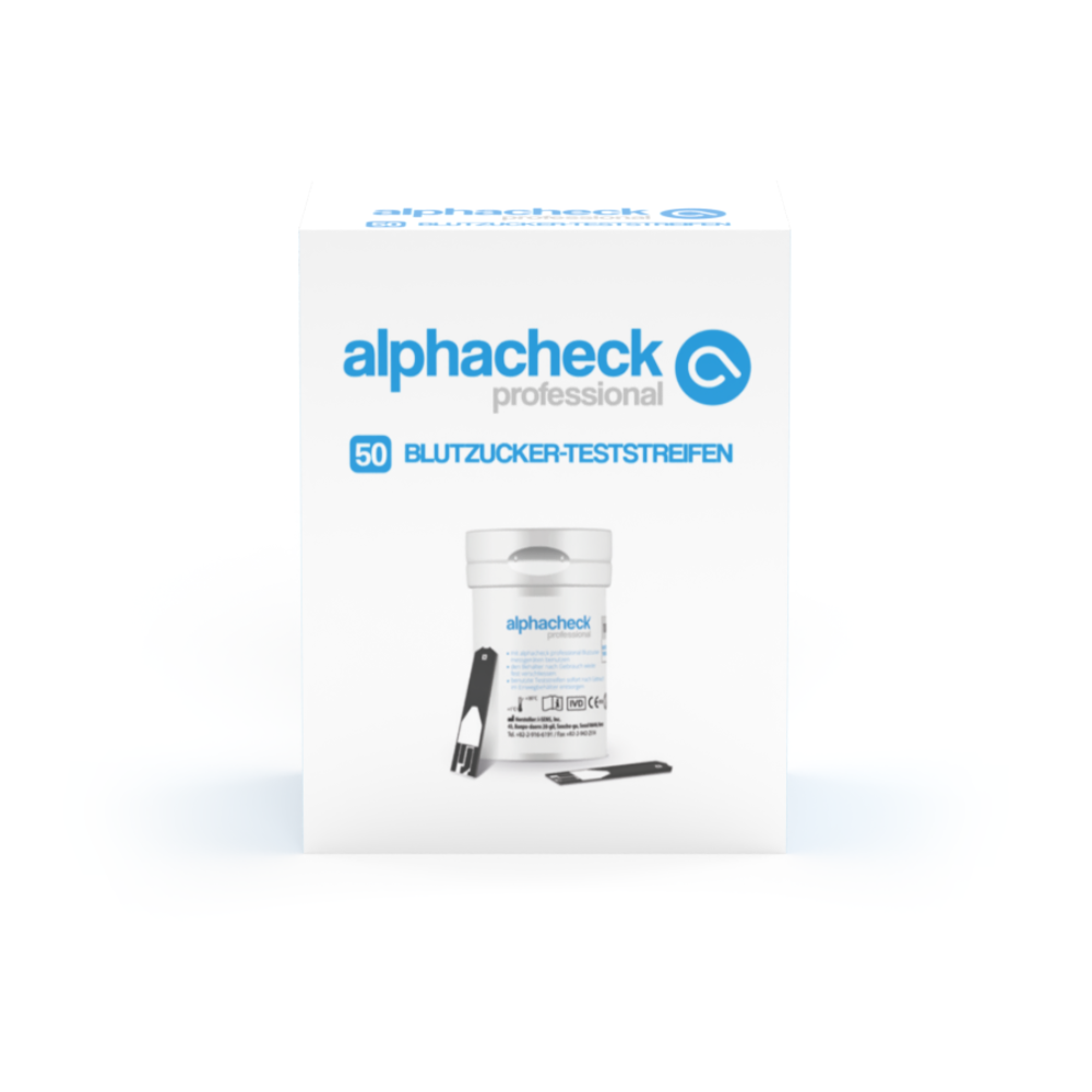 Alphacheck professional Blutzuckerteststreifen | Packung (50 Stück)-1