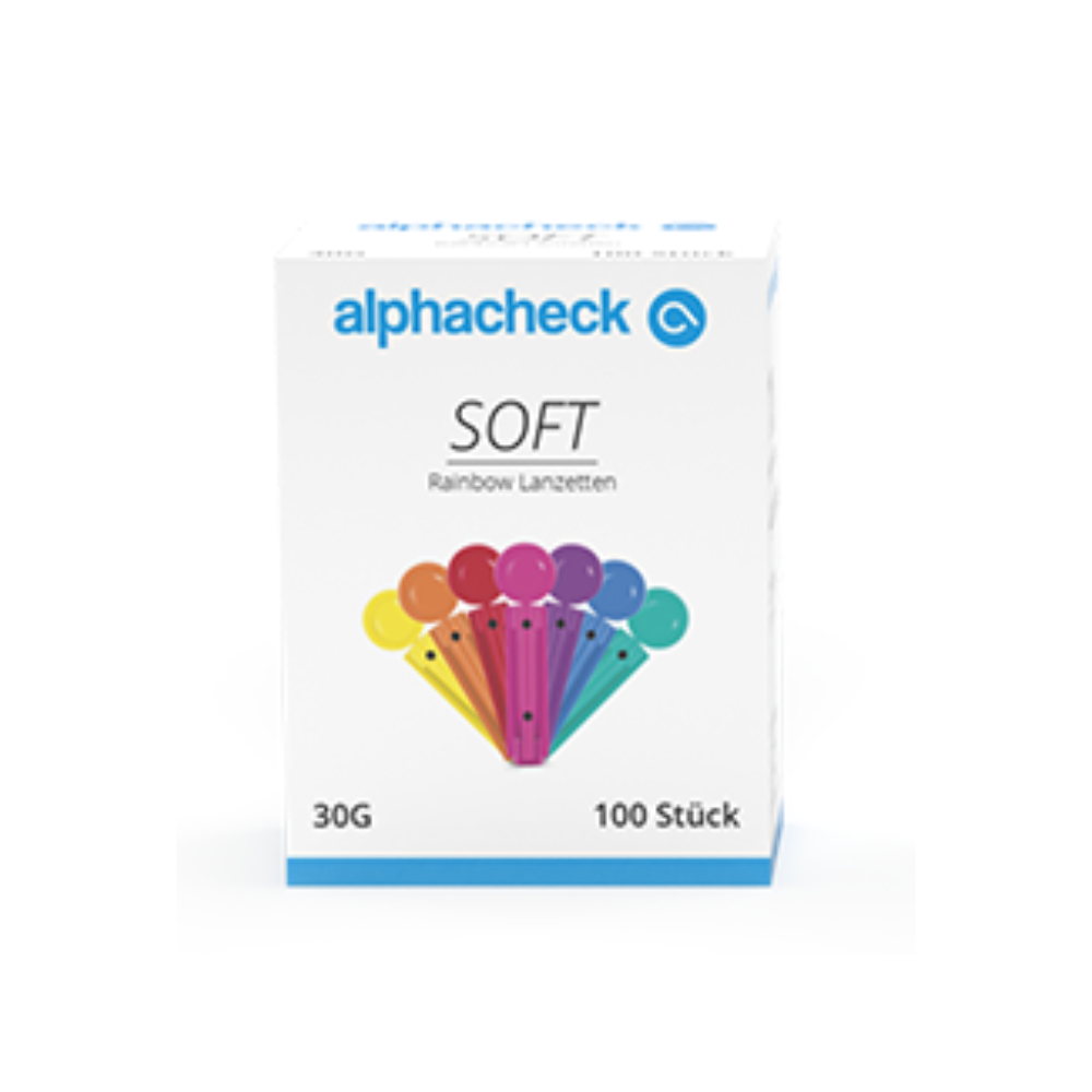 Alphacheck soft Rainbow Lanzetten, verschiedene Größen
