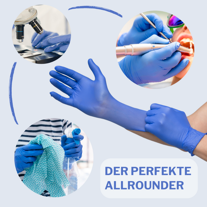 Altruan NITRIL350 Nitril Handschuhe, Einmalhandschuhe, blau - 100 Stück-zoom-