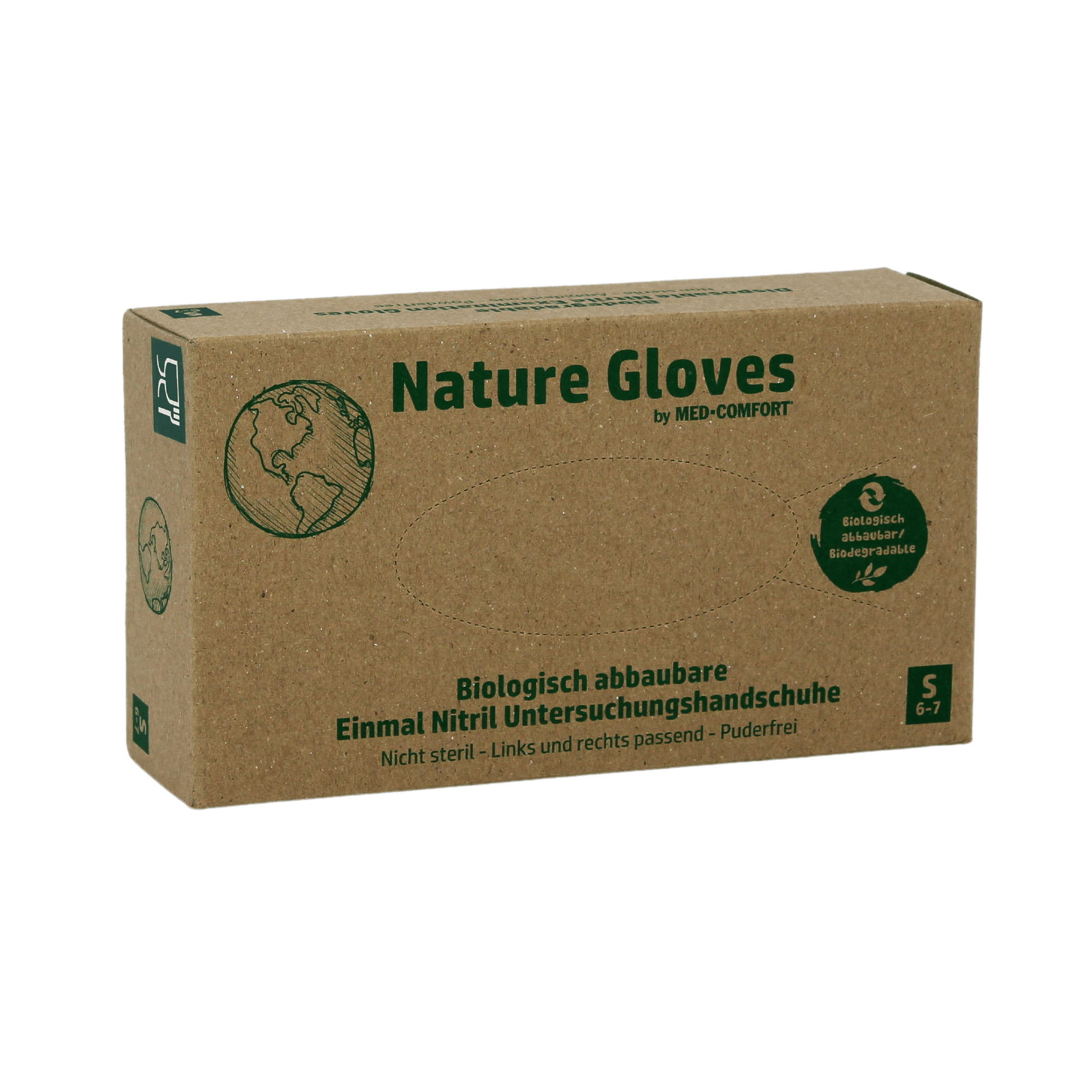 AMPri Nature Gloves Nitrilhandschuhe Biologisch abbaubar, Grün | Box (100 Stück)