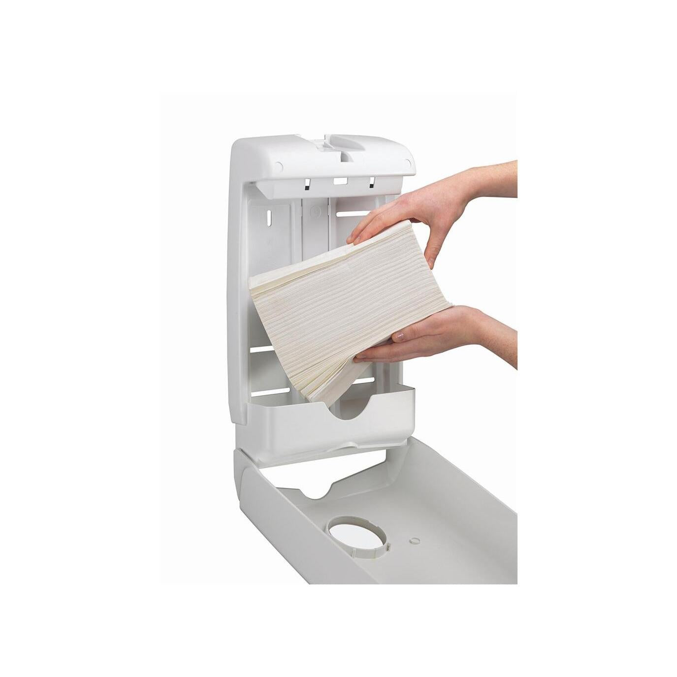 Aquarius™ Slimfold™ Spender für gefaltete Handtücher - Weiß - 1 Dispenser | Karton (1 Spender)-zoom-3