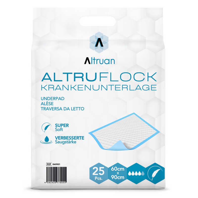 Altruflock® Bettschutzunterlagen 60 x 90cm Supersoft Extrem Saugfähig | Packung (25 Stück)-zoom-