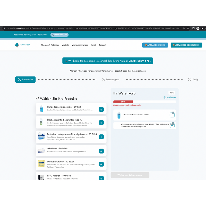 CareBox Inco: Weclapp Abrechnungs- & Ordertool für Pflegehilfsmittel und Inkontinenz-zoom-