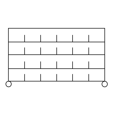 Novocal Sortierregalwagen Material: Präzisionsstahl,  vernickelt und hochglanzverchromt 4 Eckpfost | Packung (1 Stück)