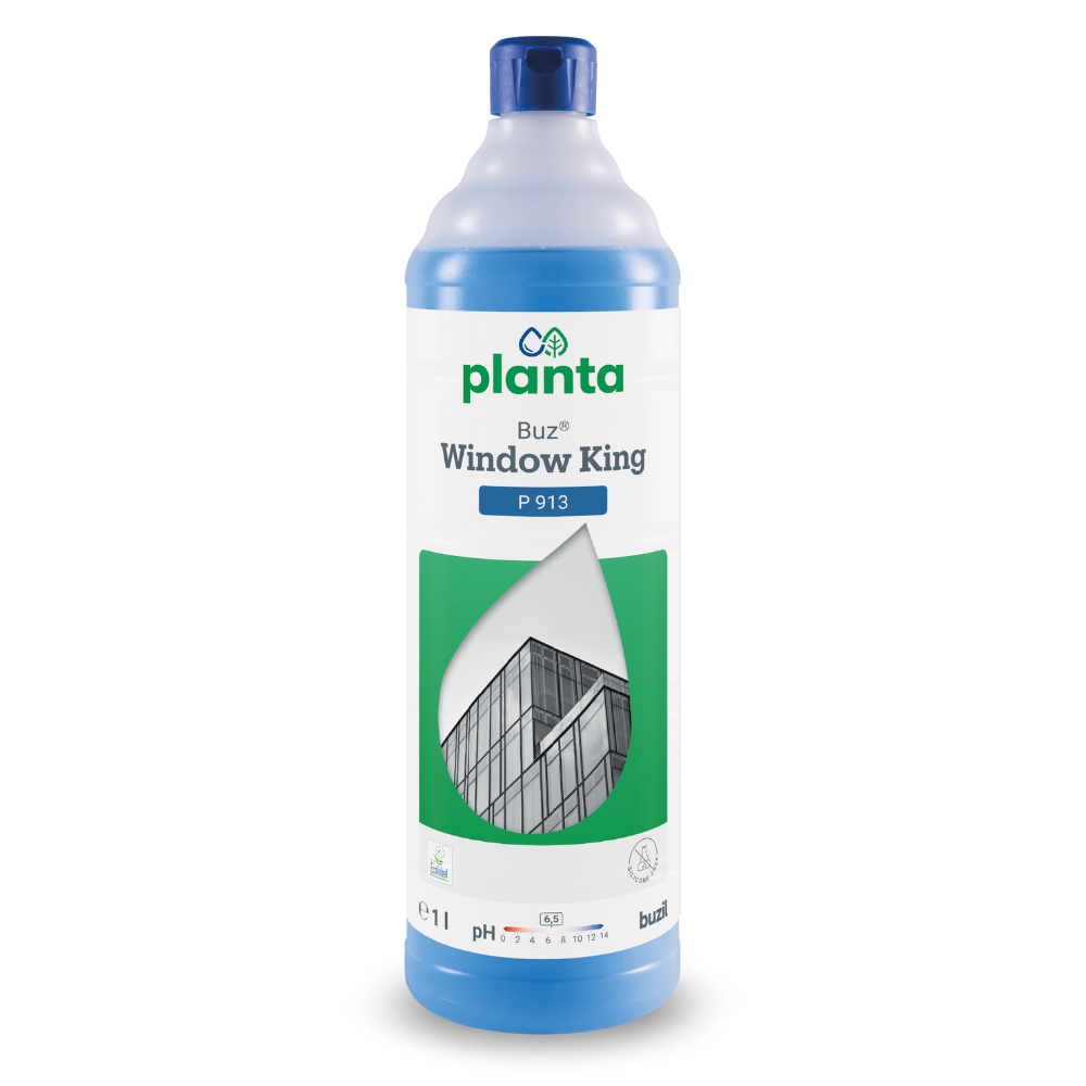 Buzil Buz® Window King P 913 Ökologisches Glas- und Fensterreiniger-Konzentrat | Flasche (1 l)-zoom-1