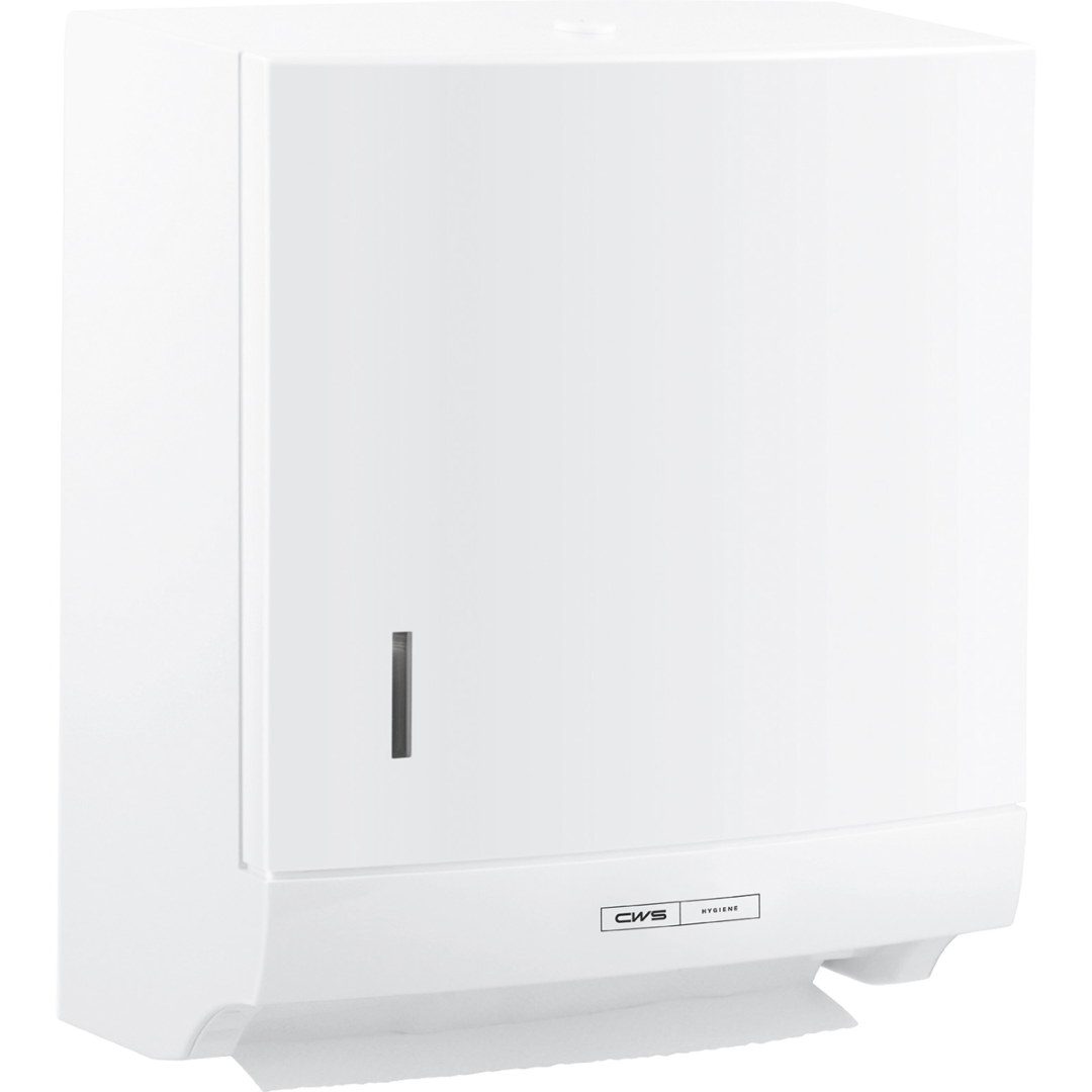 CWS ParadiseLine Faltpapierhandtuchspender Paper Slim inklusive Panel Weiß - mit Druckknopf | 1 Stück-zoom-2