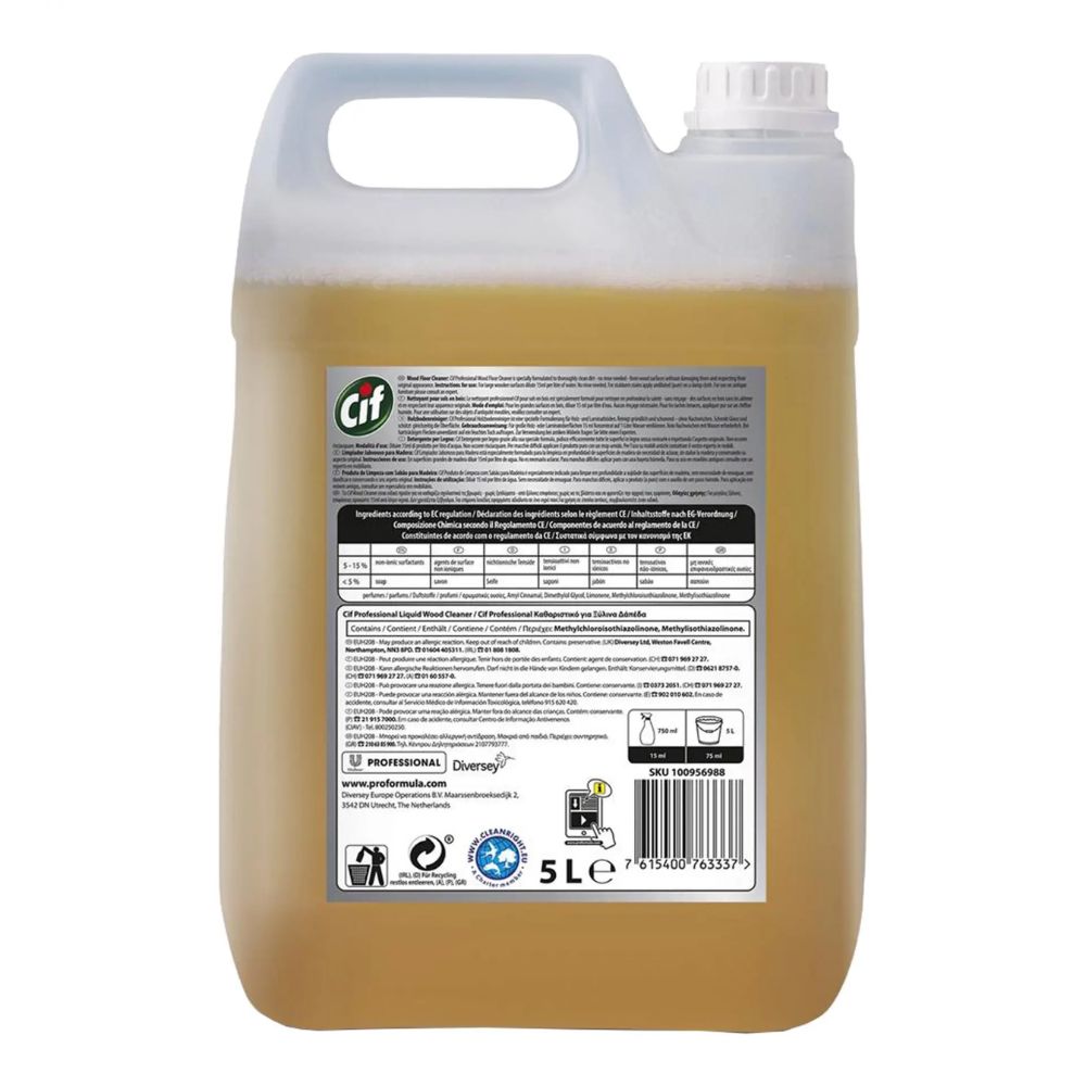 Cif Professional Holzbodenreiniger Spezieller Reiniger für Holz- und Laminatböden | Kanister (5 l)-2