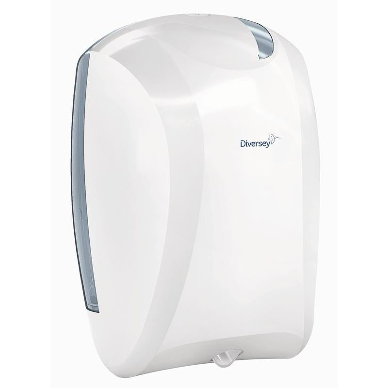 Papierrollenhalter mit Innenabwicklung - Midi, Spender für Wischtücher mit Innenabrollung; Material: Kunststoff; Farbe: weiß/transparent; Grösse: 35,2 x 24,3 x 24 cm (H x L x B) | Packung (1 Stück)-zoom-1