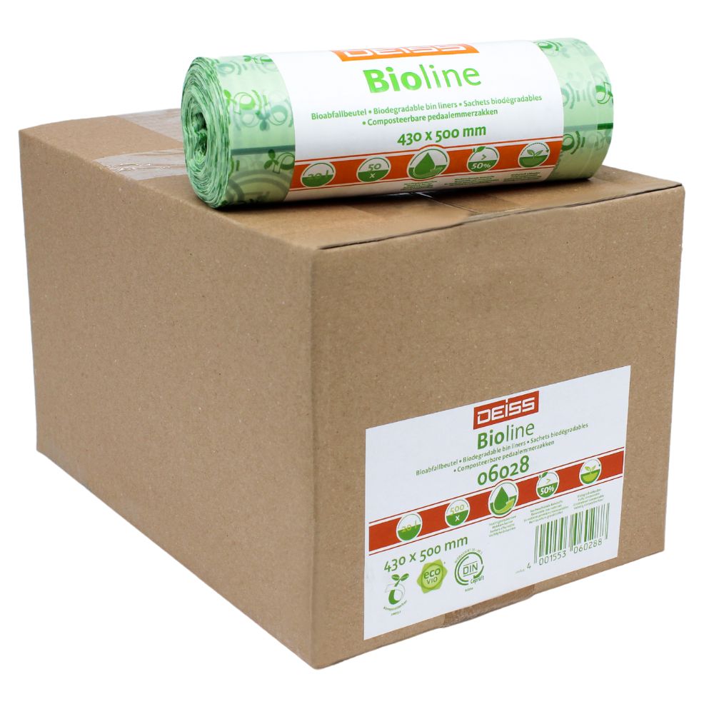 DEISS Biomüllbeutel 20 Liter, 06028, 100% Kompostierbar