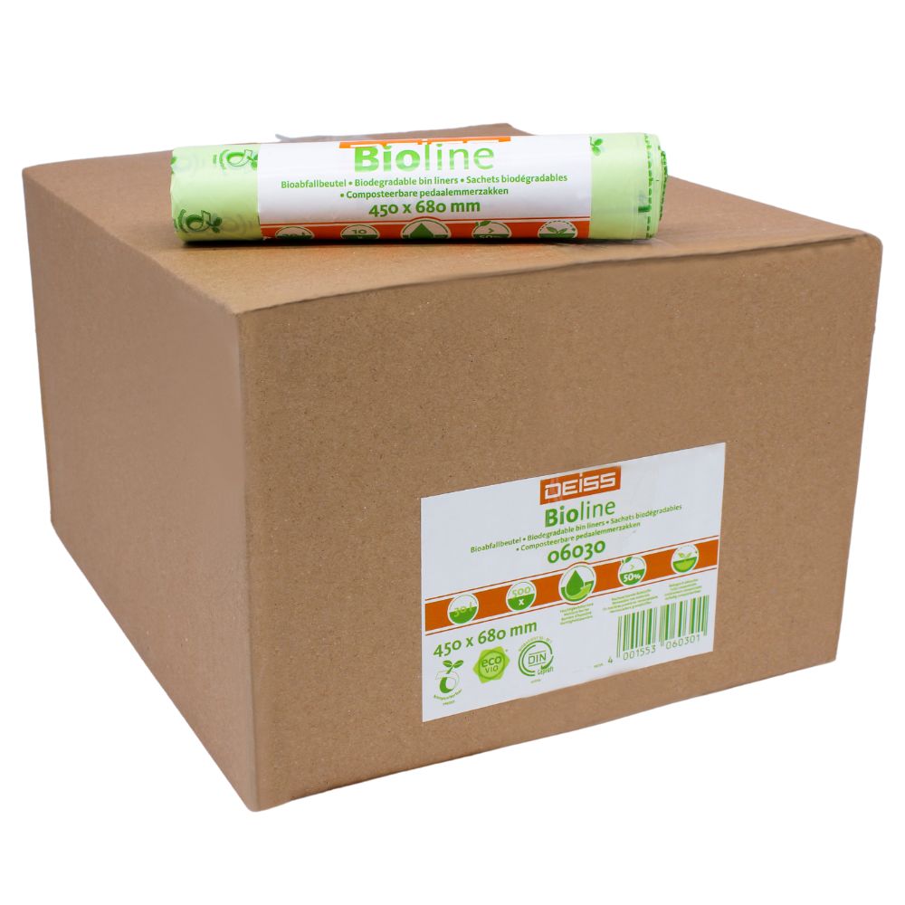 DEISS Biomüllbeutel 30 Liter, 06030, 100% Kompostierbar