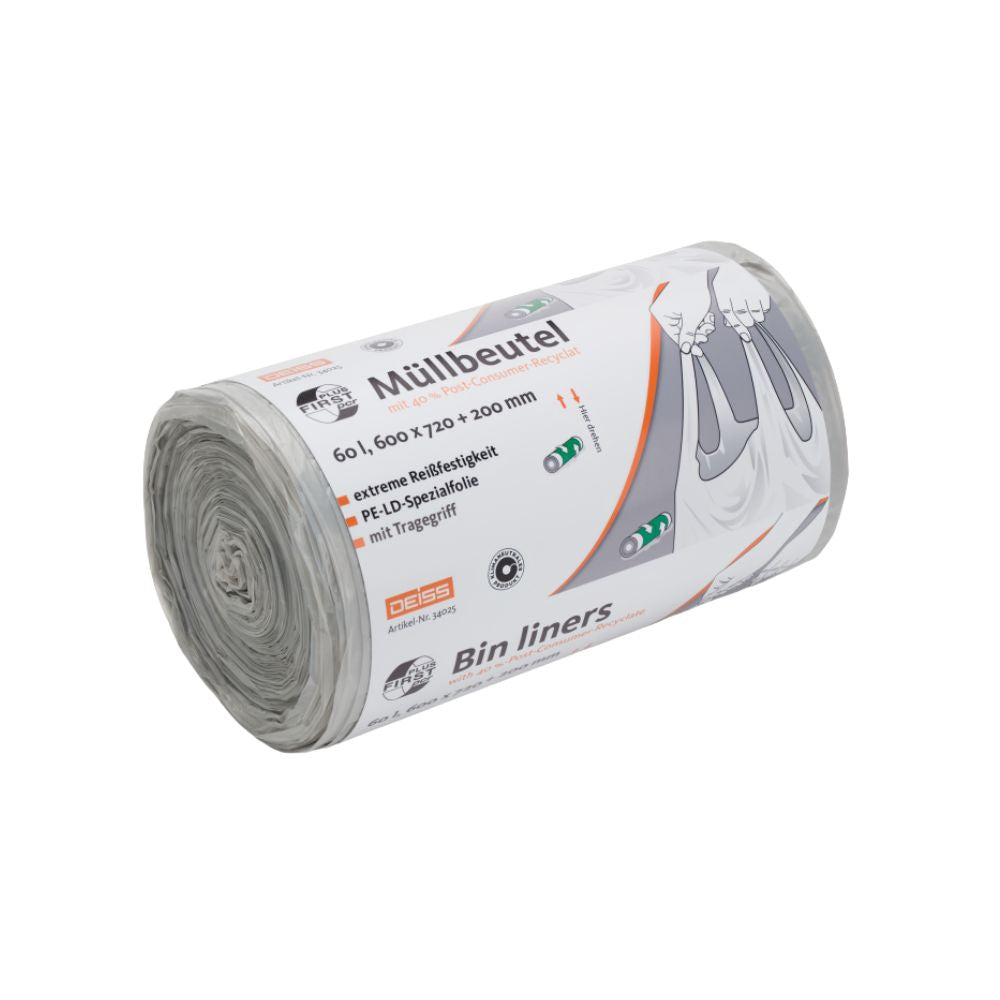 DEISS First Plus Pcr Müllbeutel 60 Liter, 34045 mit Tragegriff-2