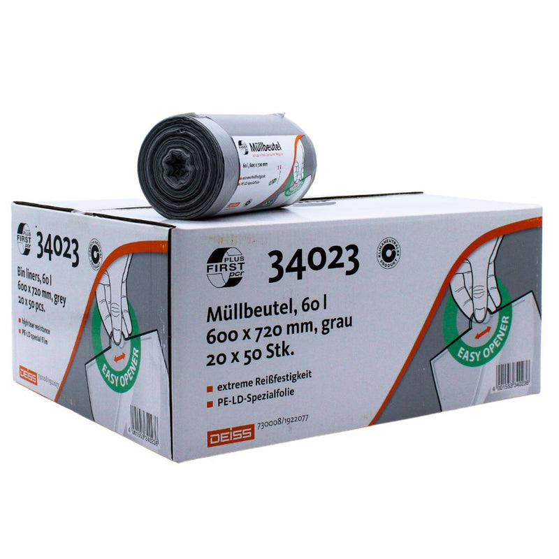 DEISS First Plus Pcr Müllbeutel 60 Liter, 34042-zoom-