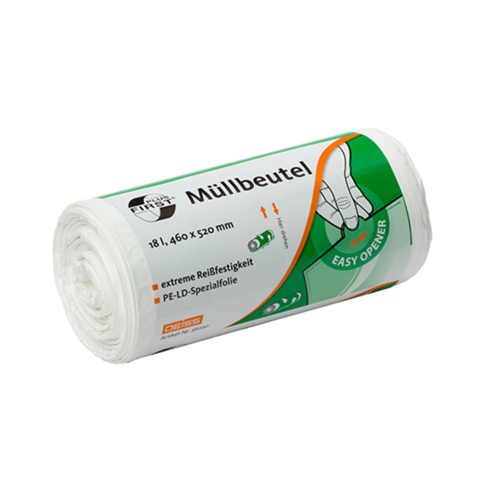 DEISS First Plus® Müllbeutel 18 Liter, Premium-LDPE, 36020-1