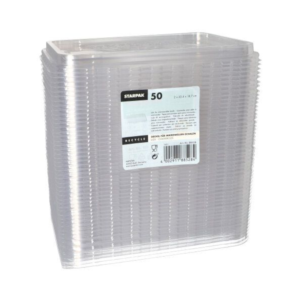 Starpak Deckel für Mikrowellenschalen 23,4 x 18,7 cm transparent | Folie (50 Stück)-3