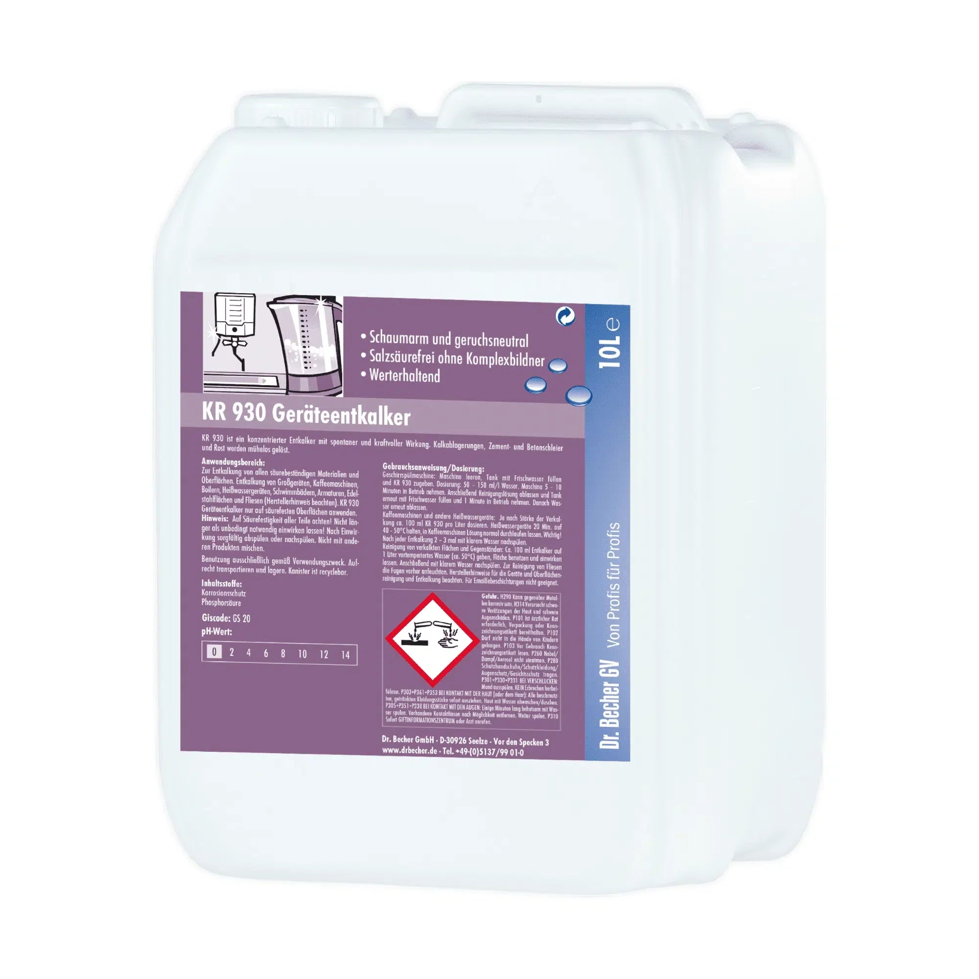 Dr. Becher KR 930 Geräteentkalker - 10 Liter | Kanister (10 l)
