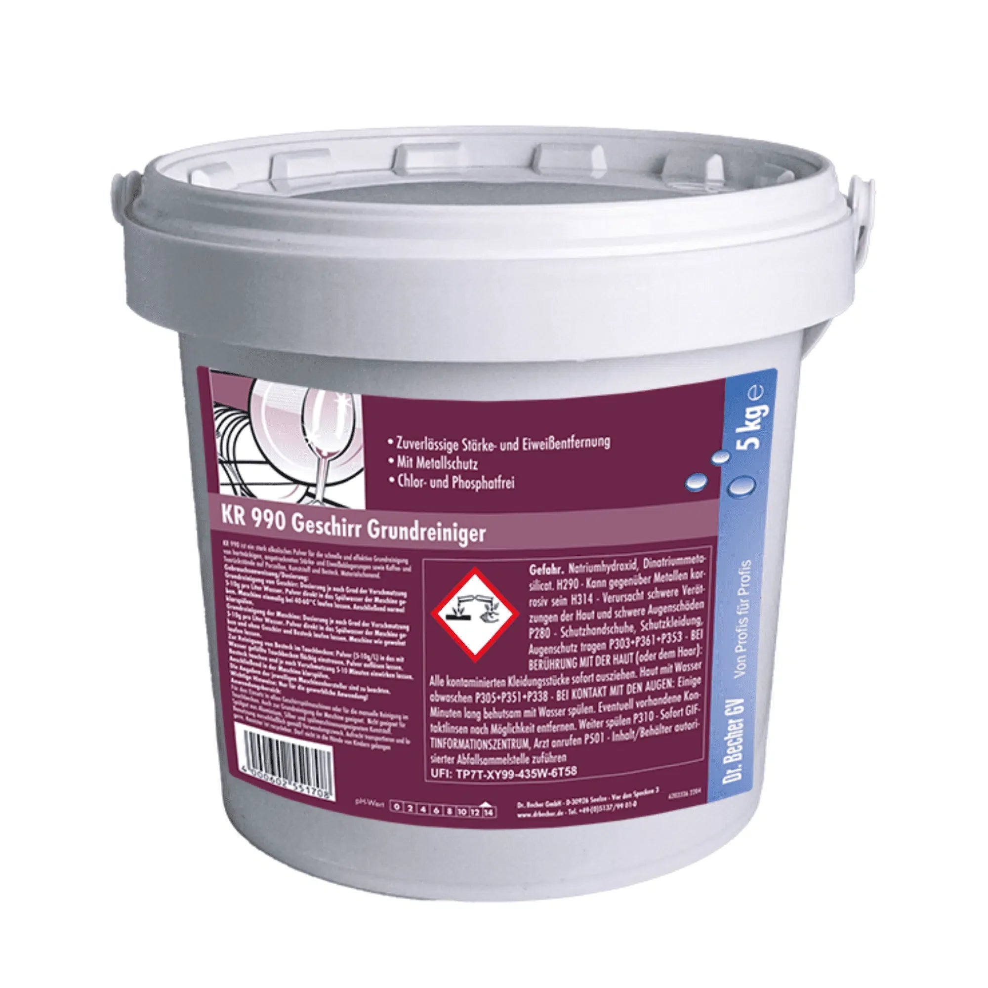 Dr. Becher KR 990 Geschirr Grundreiniger - 5 kg | Eimer (5 kg)-zoom-1