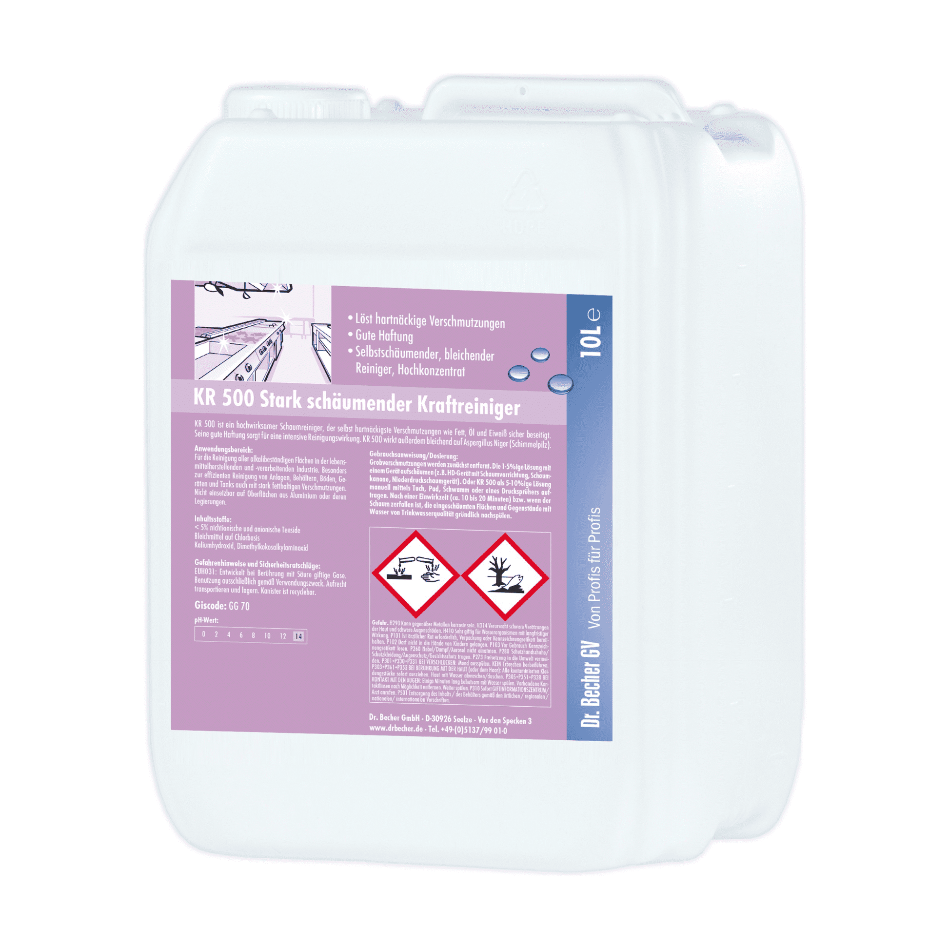 Dr. Becher KR 500 Stark schäumender Kraftreiniger - 10 Liter | Kanister (10 l)-1