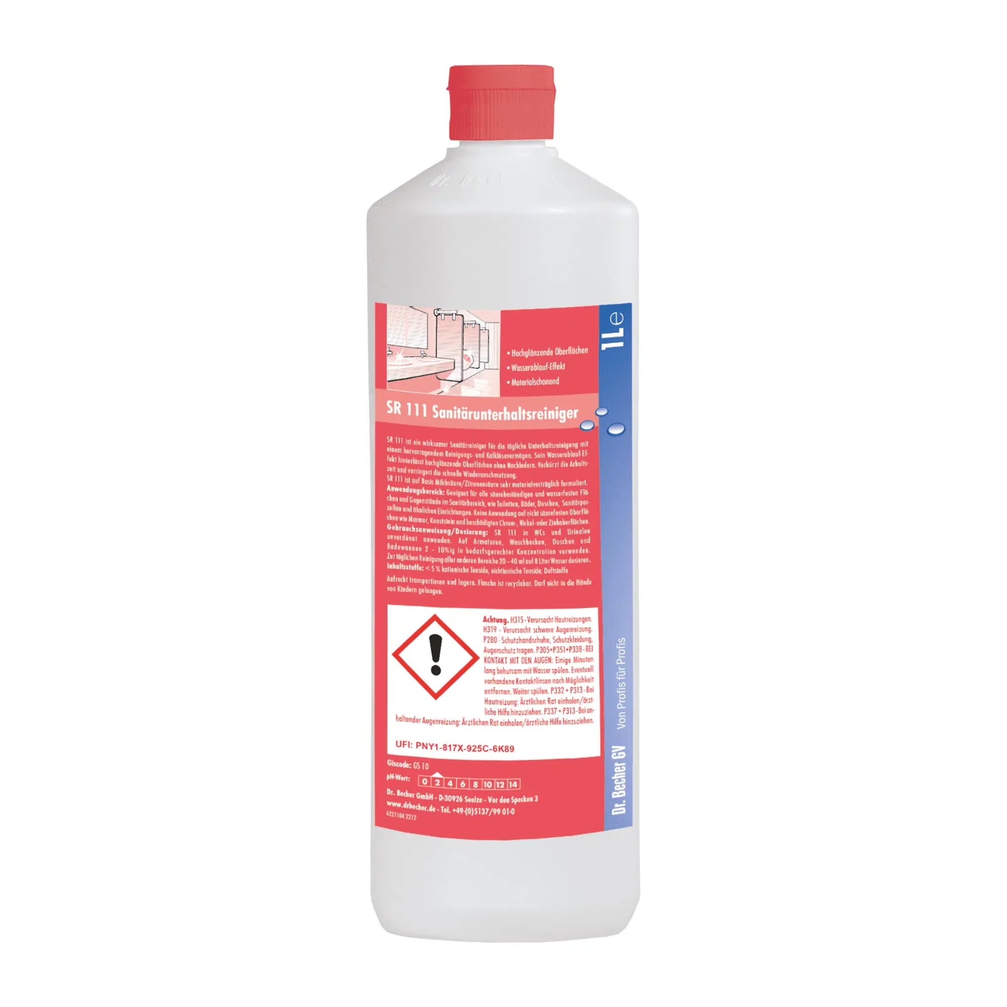 Dr. Becher SR 111 Sanitärunterhaltsreiniger - 1 Liter | Flasche (1 l)-zoom-1