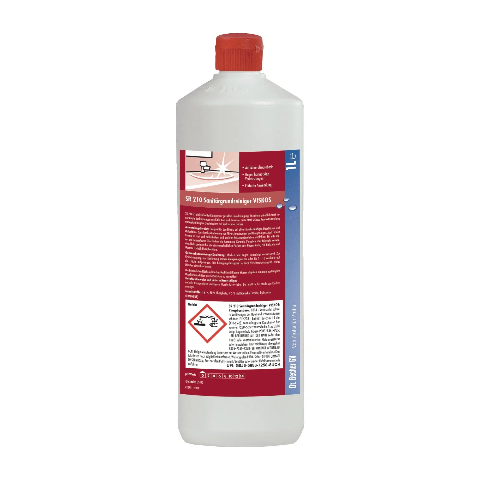 Dr. Becher SR 210 Sanitärgrundreiniger VISKOS - 1 Liter | Flasche (1 l)