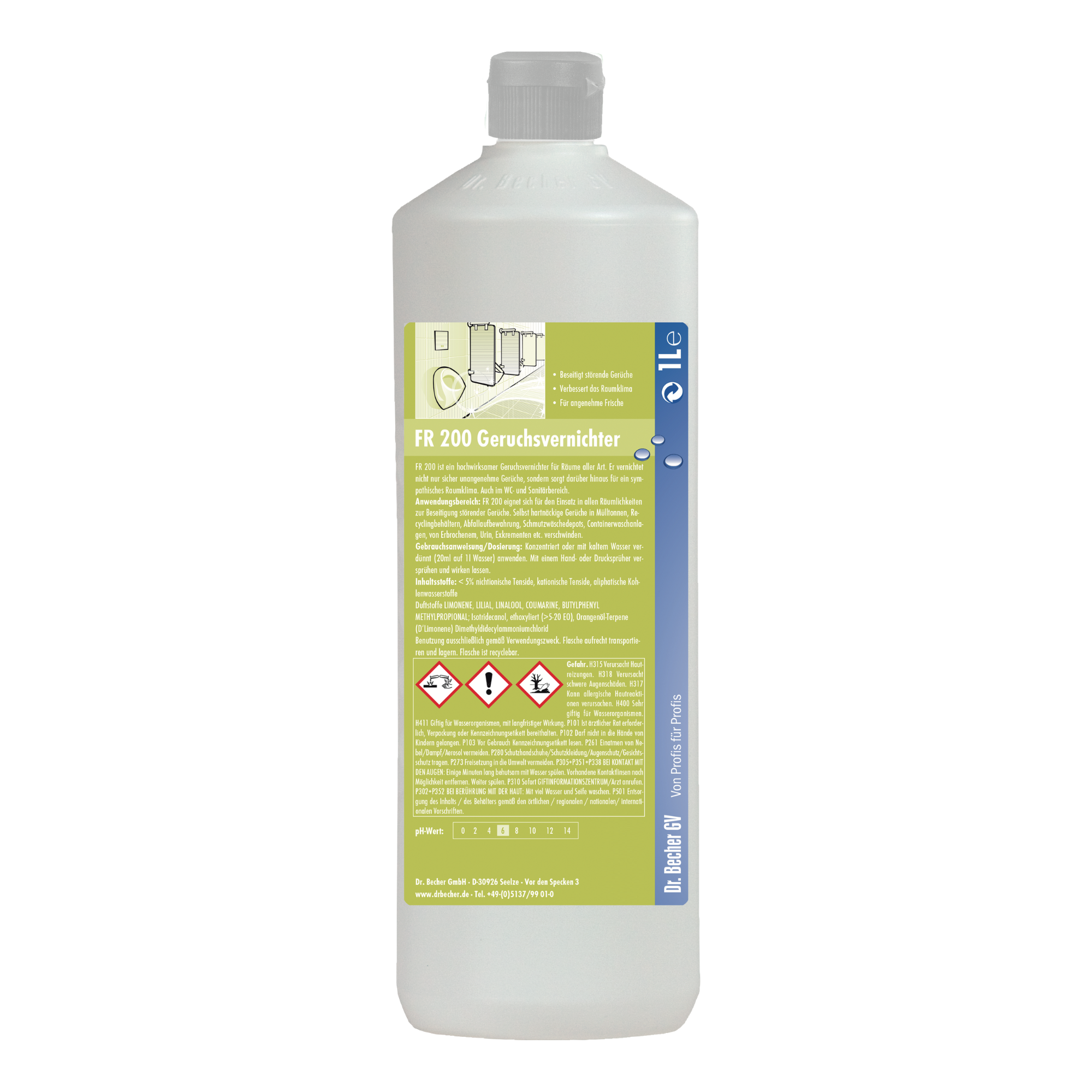 Dr. Becher FR 200 Geruchsvernichter - 1 Liter | Flasche (1 l)-zoom-1