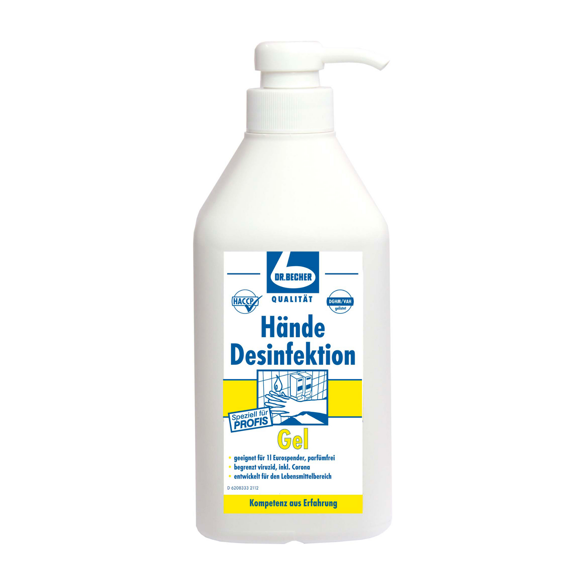 Dr. Becher Händedesinfektionsgel mit Dispenser - 1 Liter | Flasche (1 Stück)-1