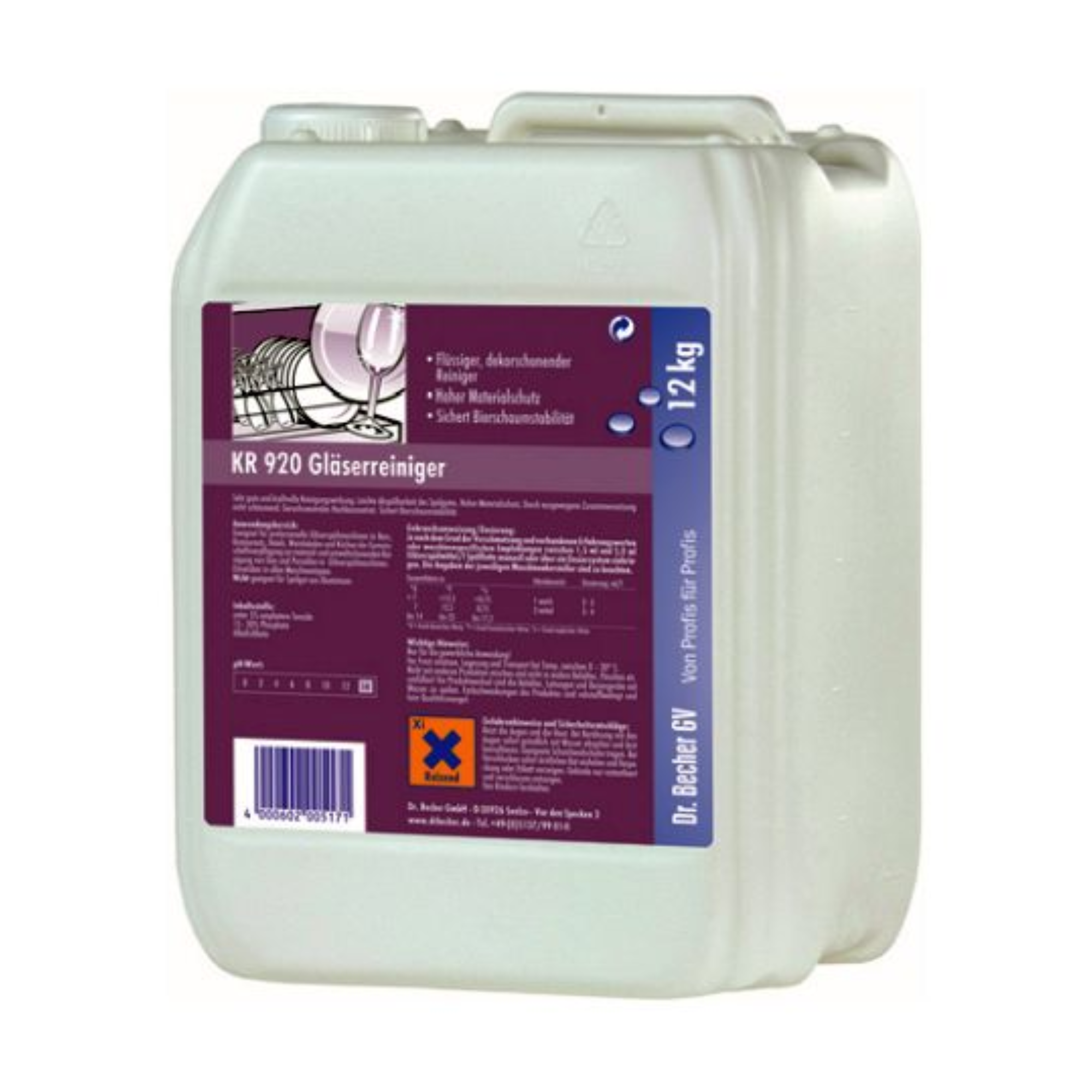 Dr. Becher KR920 Gläserreiniger - 12kg | Kanister (12 kg)-zoom-1
