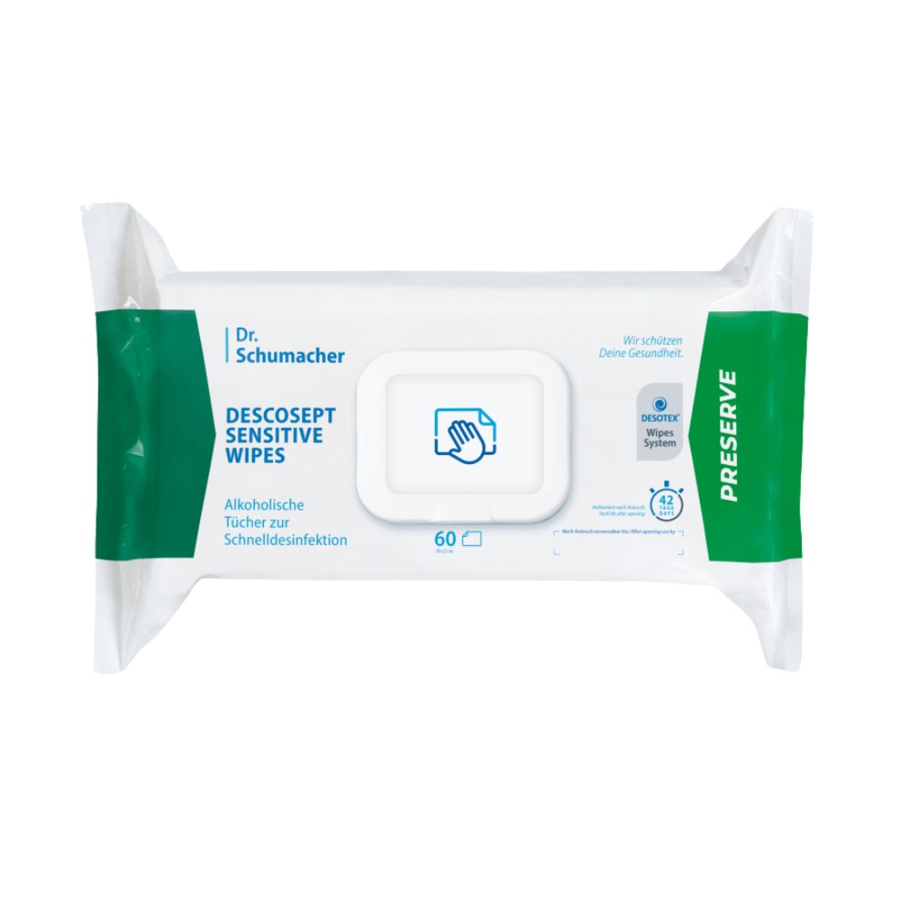Dr. Schumacher Descosept Sensitive Wipes Desinfektionstücher | Packung (60 Tücher)-1