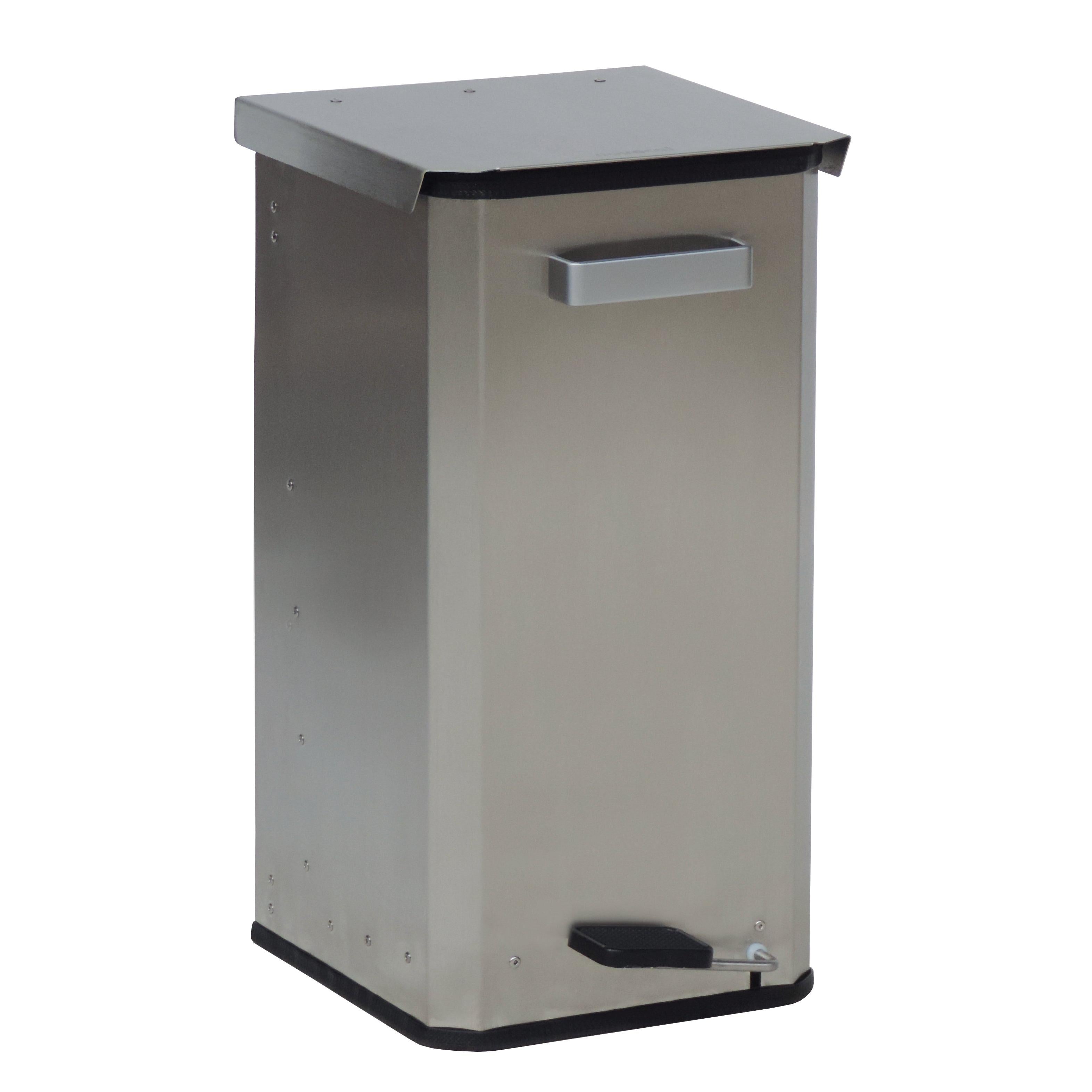 Novocal Geschlossener Abfallsammler Material: Edelstahl - Inhalt: 40 Liter  - 1 Tretvorrichtung - | Packung (1 Stück)