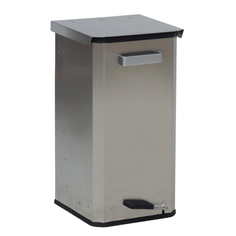 Novocal Geschlossener Abfallsammler Material: Edelstahl - Inhalt: 40 Liter  - 1 Tretvorrichtung - | Packung (1 Stück)-zoom-