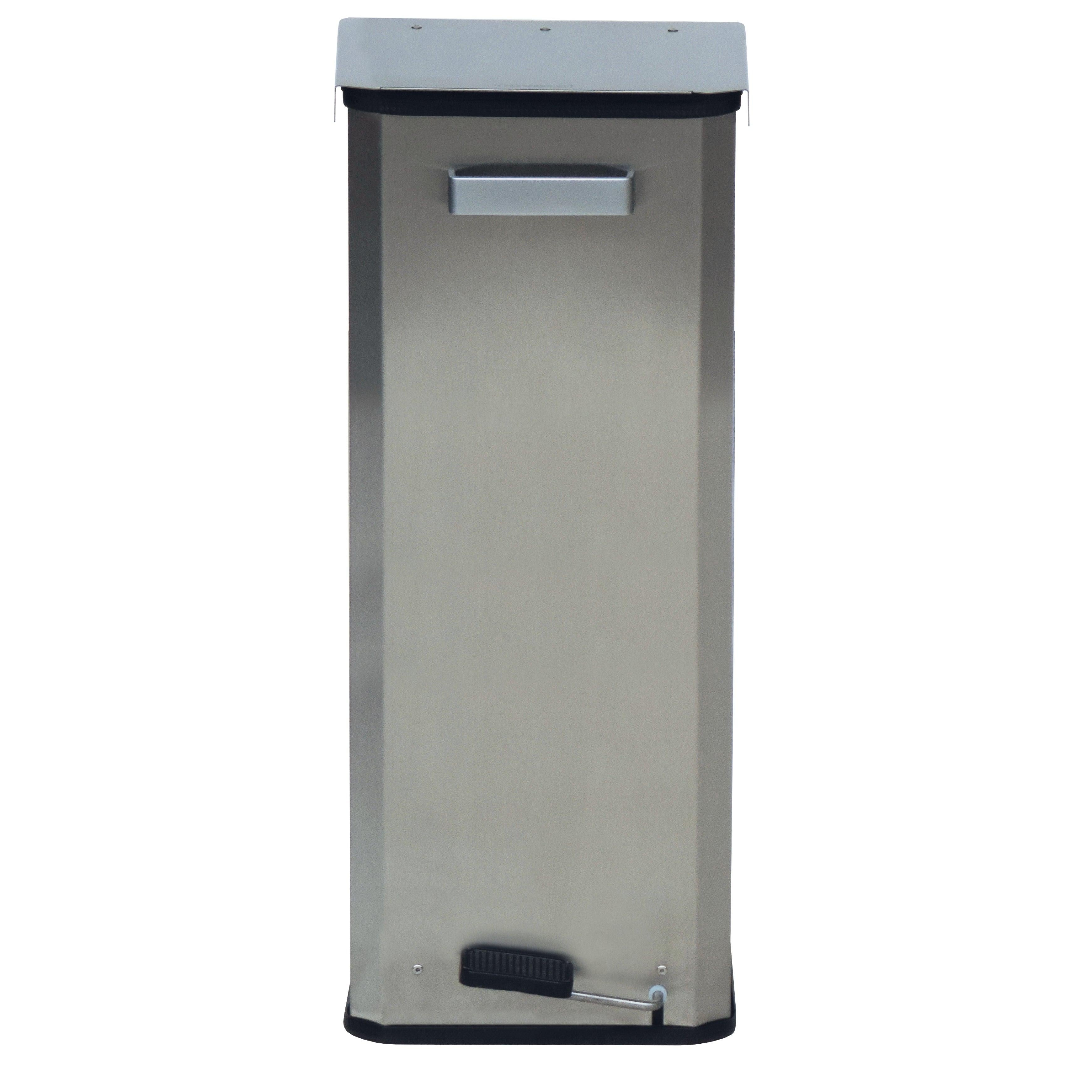 Novocal Geschlossener Abfallsammler Material: Edelstahl - Inhalt: 70 Liter  - 1 Tretvorrichtung - | Packung (1 Stück)