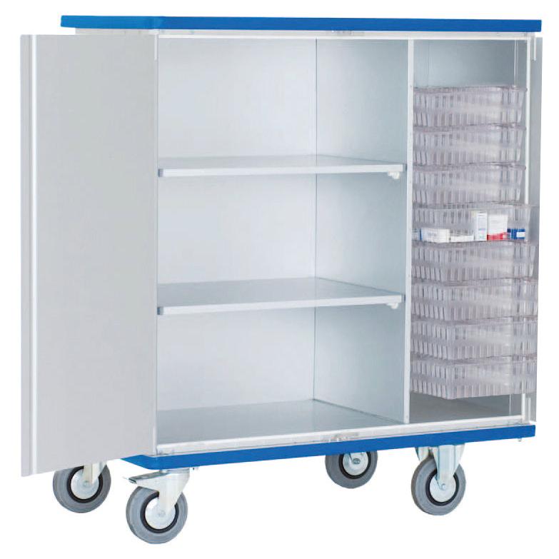 Novocal Schrankwagen Material: Aluminium, eloxiert 2 Flügeltüren um 270 Grad schwenkbar, mit Zentr | Packung (1 Stück)