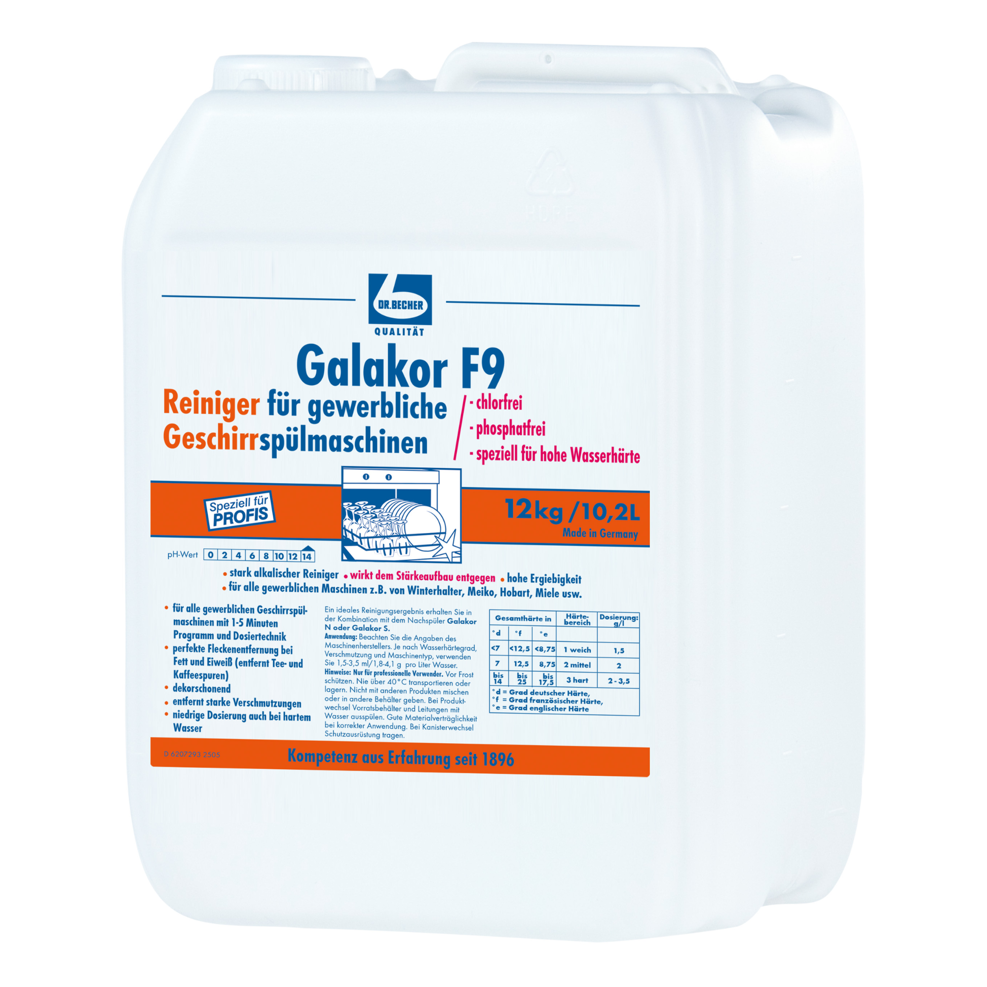 Dr. Becher Galakor F9 Geschirrreiniger - 12 kg Kanister | Kanister (12 kg)-zoom-1