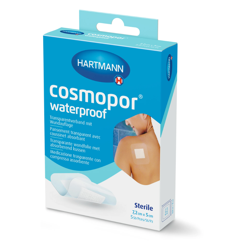 Hartmann Cosmopor® Waterproof Wundverband, wasserfest, 7,2 x 5 cm | Packung (5 Stück)-1