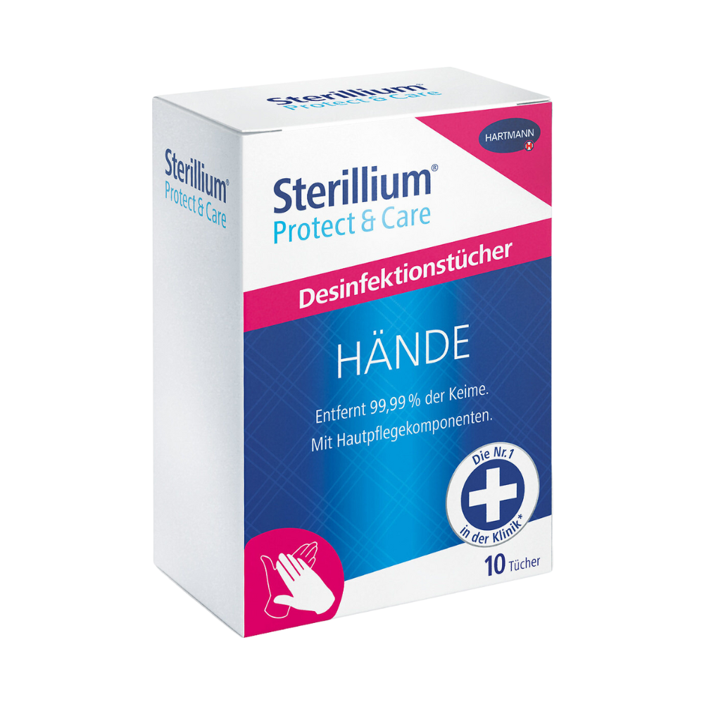 Auslaufartikel: Hartmann Sterillium® Protect & Care Händedesinfektionstücher - 10 Tücher  | Unbekannte Einheit (10 Tücher)