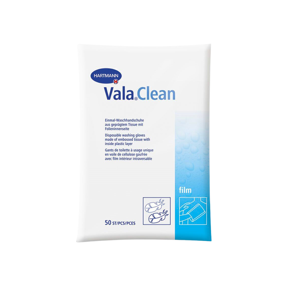 Hartmann Vala® Clean film Einmal-Waschhandschuhe - 23,5 x 15,5 cm | Packung (50 Stück)-zoom-1