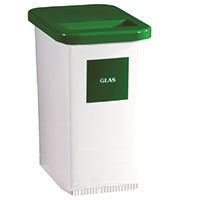 Novocal Kunststoffabfallbehälter Inhalt: 50 Liter Farbe: Weiß - ohne Scharnierdeckel | Packung (1 Stück)