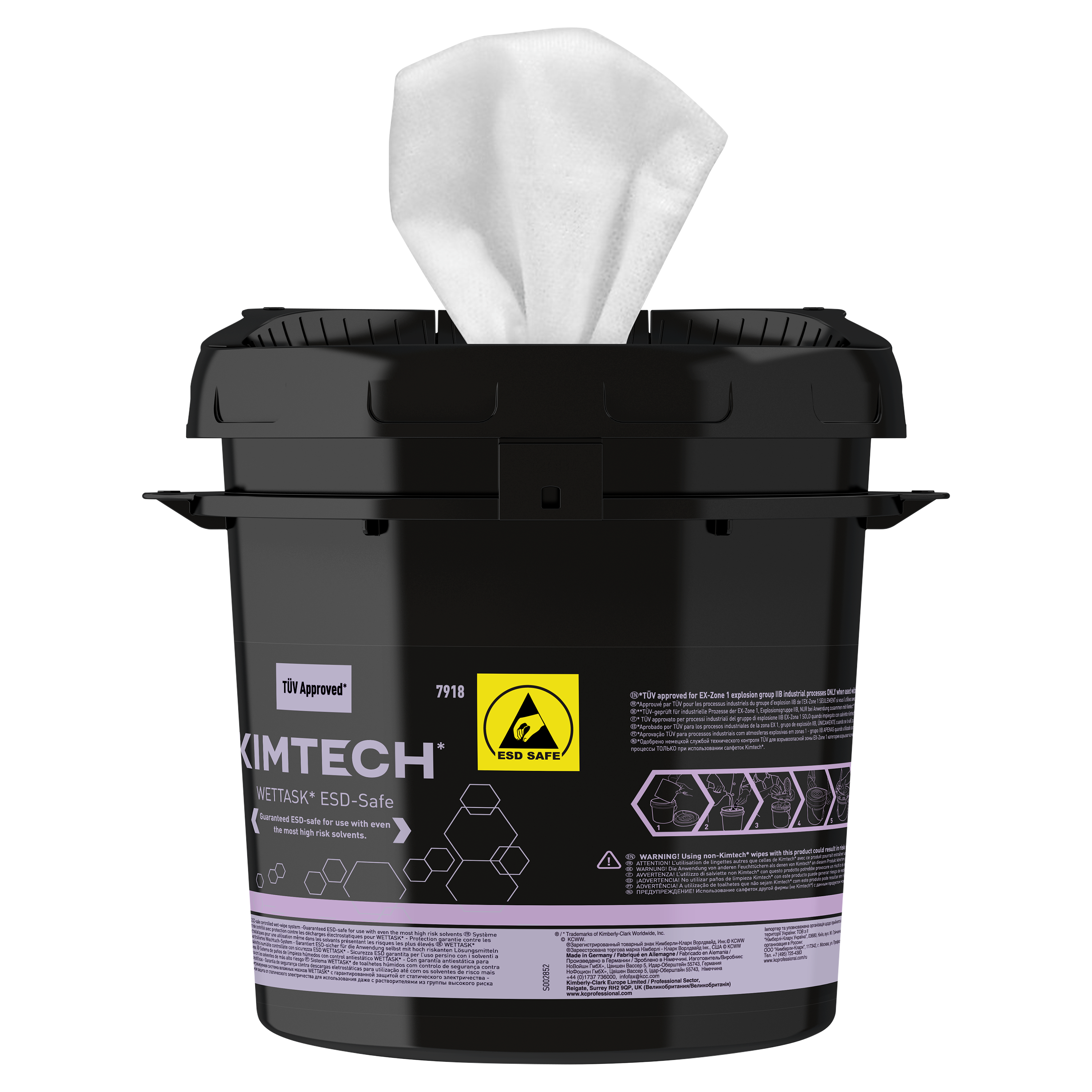 Kimtech® WETTASK* ESD Rollen Wischtuch Spender - Spendereimer / Schwarz - | Karton (4 Eimer)