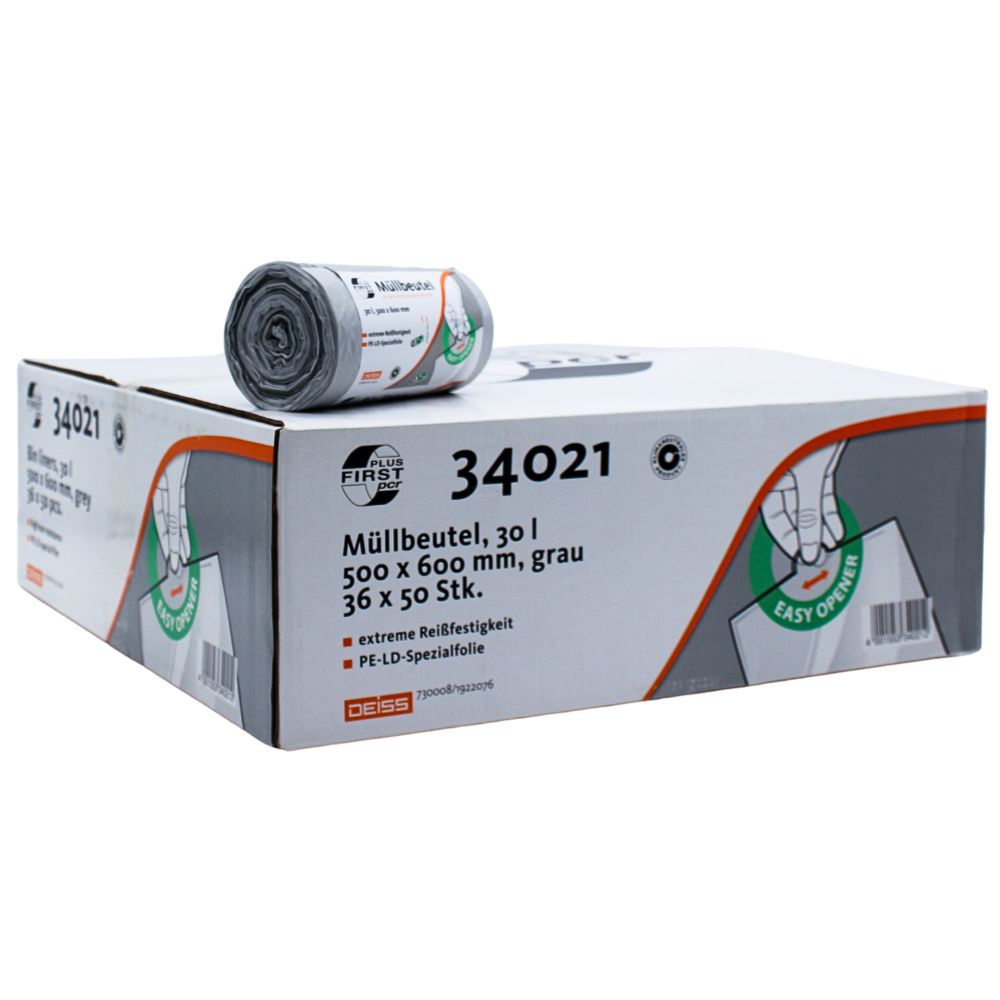 DEISS First Plus Pcr Müllbeutel 30 Liter, 34041-1