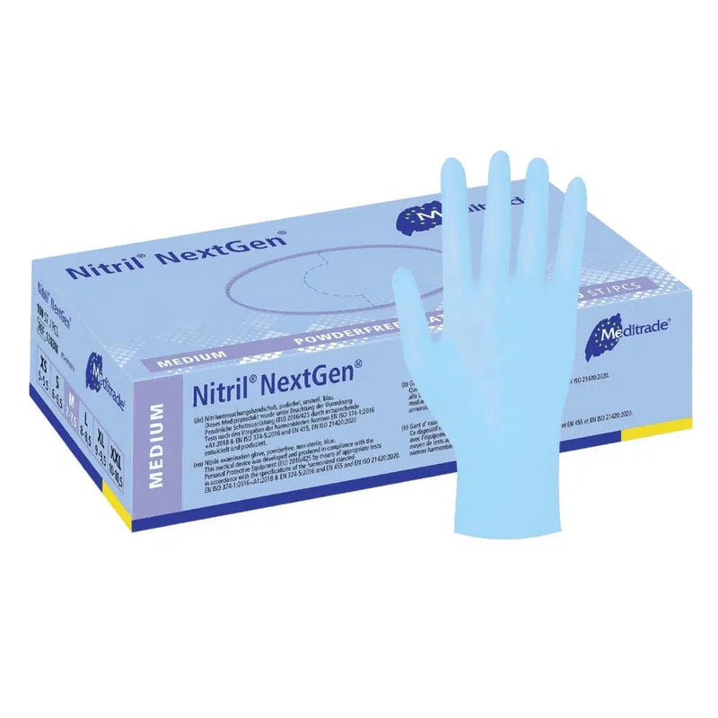 Meditrade Nitril Handschuhe NextGen® EN 455, puderfrei, blau, 100 Stk.-zoom-