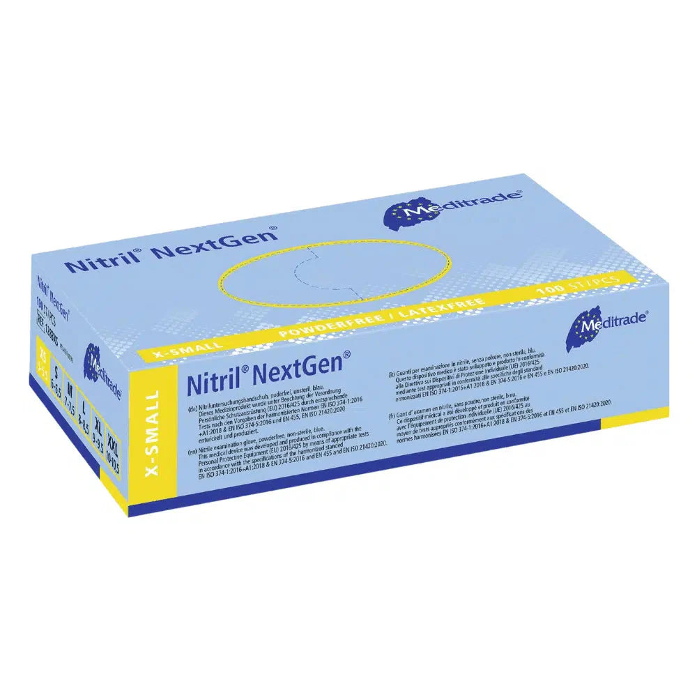 Meditrade Nitril Handschuhe NextGen® EN 455, puderfrei, blau, 100 Stk.-1